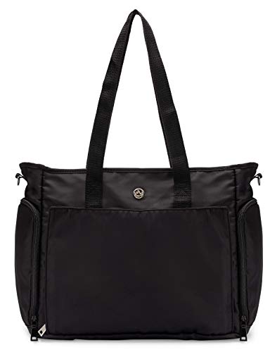 Zohzo Lauren Breast Pump Bag - Portable Tote Bag Great for Travel or Storage – Includes Padded Laptop Sleeve - Fits Most Major Pumps Including Medela and Spectra Breastpump (Black)