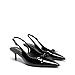 DREAM PAIRS Womens Slingback Kitten Heels, Pointed Toe 2.17 Inch Low Bow Dress Shoes All Day Wear Comfortable Formal Wedding Pumps,Size 9,Black-Pat,SDPU26004W