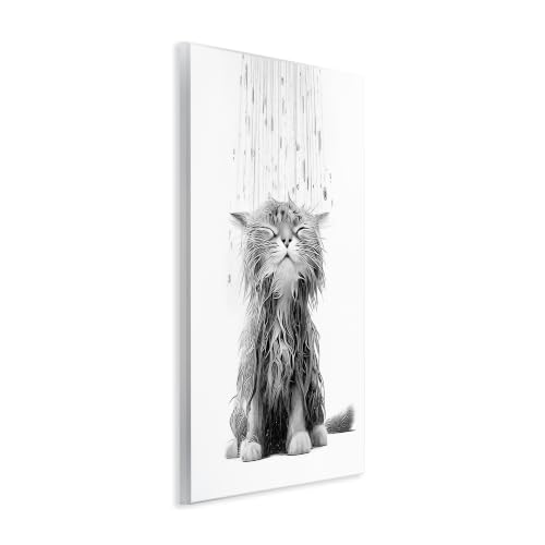 Image of Kitten Bathroom Splash Animal, 10 x 15 Inch Mounted Print on Wall Plaque