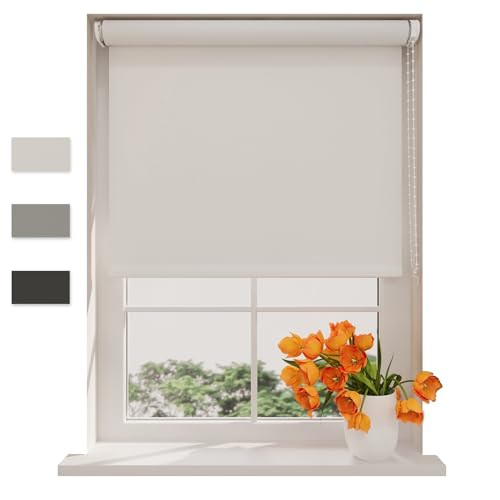 Store Enrouleur Easy Base - Occultant - Blanc - 60 x 190 cm - arrière de même Couleur