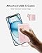 Belkin Portable Charger, Power Bank with Integrated Cable 10000 mAh 20W - Fast Charge USB C Power Delivery - iPhone 17, Air, Pro, Pro Max, iPad, AirPods, Apple Watch, Galaxy S25, & More - Pink