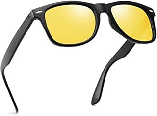 ARZONAI Square Unisex Sunglasses Black Frame, Yellow Lens (Medium) Pack of 1
