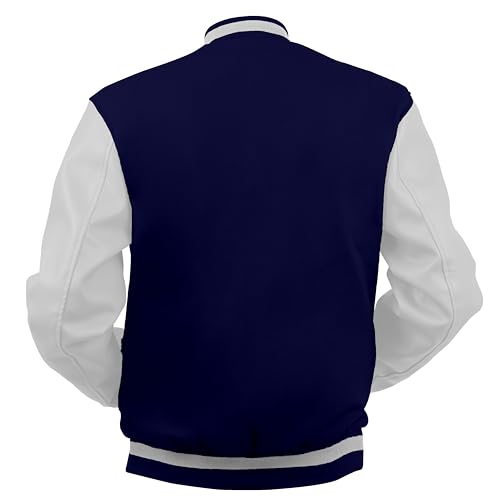 Image of Baseball Wool Letterman Varsity Faux Leather Sleeve For Men | Wool Varsity Bomber Jacket