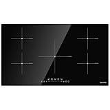 ThermoMate 36 Inch Induction Hob Electric Cooktop, 9800W Built in Induction Stove Top with 5 Boost Burners, 9 Heating Levels, Timer & Child Safety Lock, Sensor Touch Control, 240V