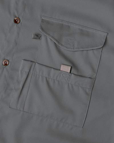 Image of Alimens & Gentle Short Sleeve Fishing Shirt Wicking Fabric Sun Protection Casual Button Down Shirts