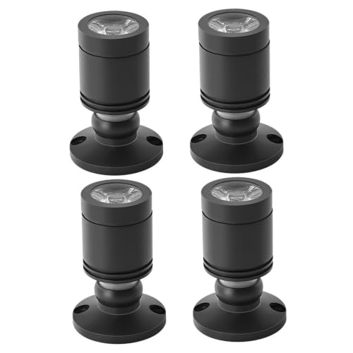 Luces para vitrinas pequeñas de haz estrecho y ángulo ajustable en color negro, 4 unidades