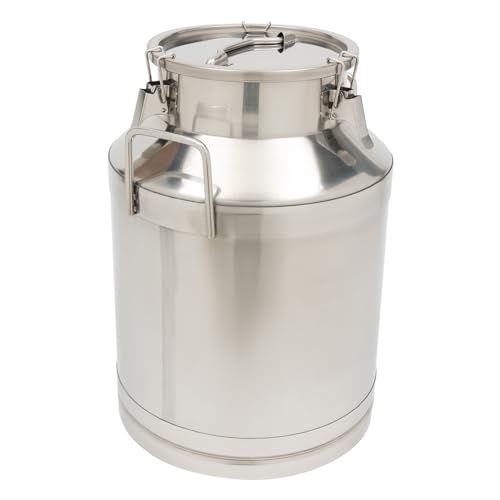 13.25Gal/50L Milk Can Stainless Steel Seamless Milk Jug Milk Pail, Anti-Leak Liquid Storage Container with Tight Lid and Handle