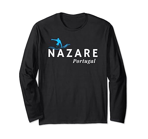 Nazaré Portugal Wave Surf Camiseta Manga Larga
