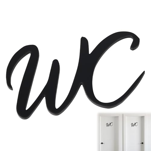 Plaque de porte,15 x 10 cm StickersWC,Decoration WC,WC hommes, WC femmes,Plaque de Toilette pour Porte de Toilettes et Mur,Sous Forme D’écriture,Lettres...