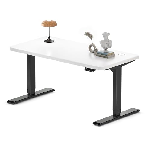 MAIDeSITe Höhenverstellbarer Schreibtisch 140x70cm - Elektrisch Schreibpult Höhenverstellbar 3-stufige mit 2 Energieeffizient‌ Motoren -Stabil & Flüsterleiser Arbeitsplätze Traglast 160kg -S