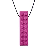ARK's Brick Stick Textured Chew Necklace Made in the USA (Soft, for MILD chewing ONLY, please read description for more options) - Magenta