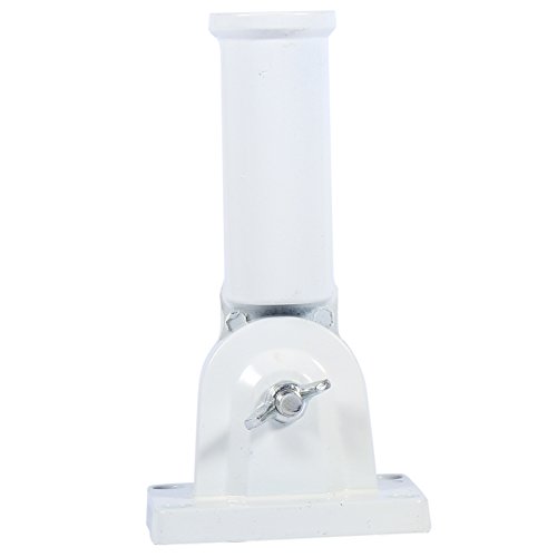Taidda Wall Mounted Flag Pole Holder, Adjustable Holder Bracket White Metal Flag Pole Windsock Base with Screws - Thumbnail 3