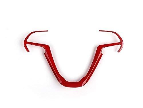 Niceautoitem Interior Accessories ABS Steering Wheel Cover Trim Molding for Jeep Grand Cherokee 2014-2019 Jeep Cherokee 2016-2019 (Red)