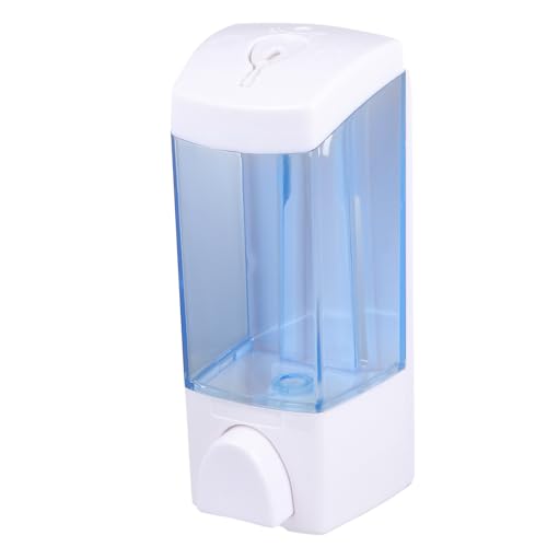 Image of iplusmile Blue Wall Mounted Liquid Soap Dispenser, 300ml Manual, Heavy Duty, Shampoo Dispenser for Bathroom Kitchen Hotel Restaurant, Shower Gel