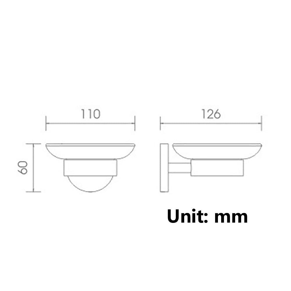 Seifenstangenhalter， Moderne Seifenschale fürs Badezimmer, Toilettenseifenschalenhalter aus Edelstahl SUS304 mit Glasschale, an der Wand montierter Seifenschalenhalter