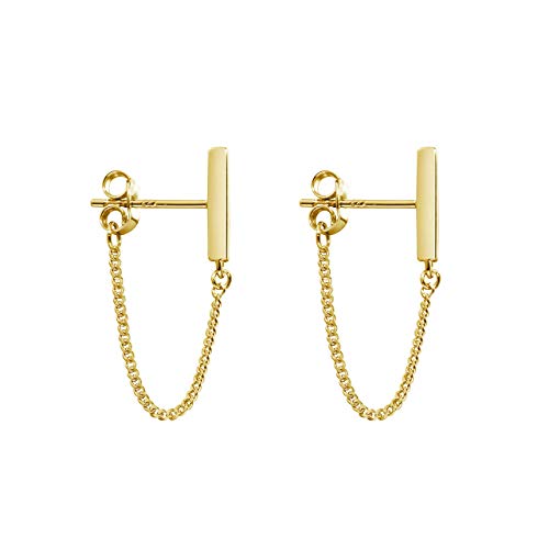 NRRN Chain Earrings Dainty Earrings Minimalist Hypoallergenic Earrings for Women Sensitive Ears Gold Stud Earrings for Women Dangle Earrings for Men