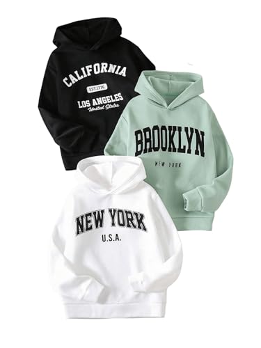 SOLY HUX Boy's 3 Piece Sweatshirts Letter Graphic Hoodies Long Sleeve Pullover Tops