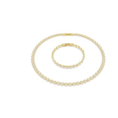 Swarovski Una Angelic Set, Rundschliff, Weiß, Goldlegierungsschic...