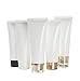 Snadulor 20 Pcs 100ml/3.4oz Empty Plastic White Cosmetic Squeeze Tubes Refillable Travel Shampoo Conditioner Facial Cleanser Body Lotion Sample Packing Bottles Shower Gel Makeup Containers