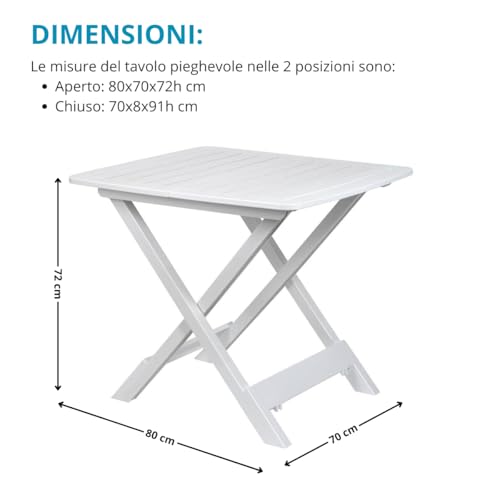 Mesa de jardín Tomaino plegable ideal para comidas en terrazas y camping 3