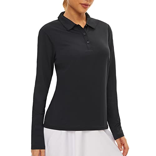 Women's Golf Shirt Long Sleeve Polo Shirt UPF50+ Sun Protection Moisture Wicking Quick Dry Golf Polo Shirt