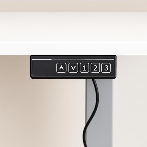 Image of INNOWIN Hat - Electronic Height Adjustable Desk | 80Kg Weight Capacity | Single Motor | Controller with 3 Presets | 3 Years Limited Warranty | White | 54 * 27 Inches Main Top