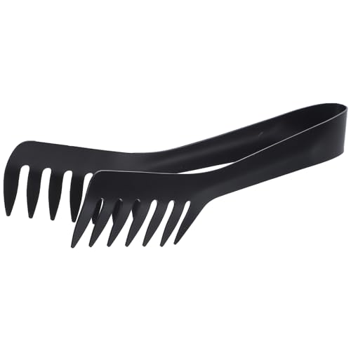 Stainless Steel Spaghetti Tongs - Black Pasta Server for Home, Buffet, BBQ, and Outdoor Activities