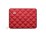 8 Kartenfächer Ögon Smart Wallets - Quilted Passport Wallet- RFID Protection: Protects Your Passport from Stealing - Up to 15 Cards + receits + Notes + Coins - Anodised Aluminium (Rot)