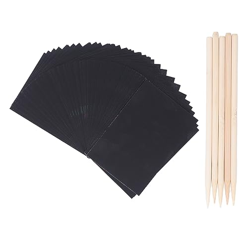 Lasergravur Markierungspapier Set, 50 Blatt mit 5 Bambusstiften, 13 x 19 cm, Professionelles Farbblatt für Graviermaschinen und Scrapbooking