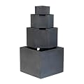 HXUHUWS 4-Tier Block Water Fountain for Garden and Outdoor Use, Modern Minimalism Design, Gray Cement Finish, 41.7 Inches Tall