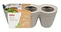 Keter Ivy Herbs Plastic Planter, 3-Pot Shape, Taupe, 13"