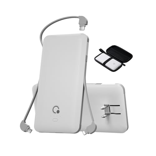 Brand Q Portable Charger with Built-in Cables and AC Wall