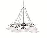 Kichler Lighting 2055NI Structures 5-Light Halogen Chandelier, Brushed Nickel with Satin-Etched Glass