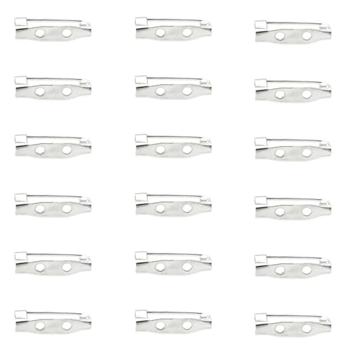 Image of Satra Traders Hole Metal Brooch, Lock Pins, Backs Safety Clasp Brooch, Jewelry Pins for DIY Craft Making | 100pcs (20mm 2 Hole)