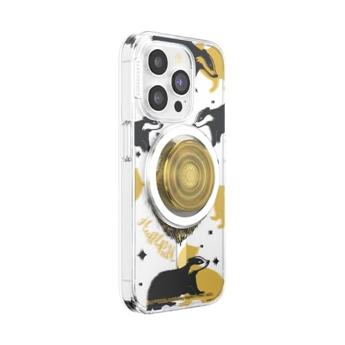 Image of PopSockets iPhone 15 Pro Phone Case with MagSafe, Wireless Charging Compatible, Harry Potter - Hufflepuff