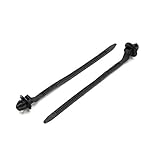 uxcell 50 Pcs Black 11mm Hole Cable Car Boat Trailer Zip Ties Wrap Push Rivets Clips Wiring Replacement