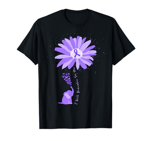 Elefante I Will Remember For You Alzheimer's Awareness ALZ Camiseta