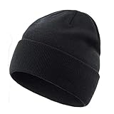 IBACO Gorros Lisos, Gorros Tejidos for Mujer, Gorro for Hombre, Gorro de esquí de otoño for Mujer, Gorro Tejido for Mujer, Gorro de Invierno (Color : Negro, Size : One Size)