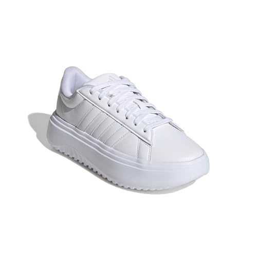 Adidas Women's Grand Court Platform, White/White/Crystal White, 9