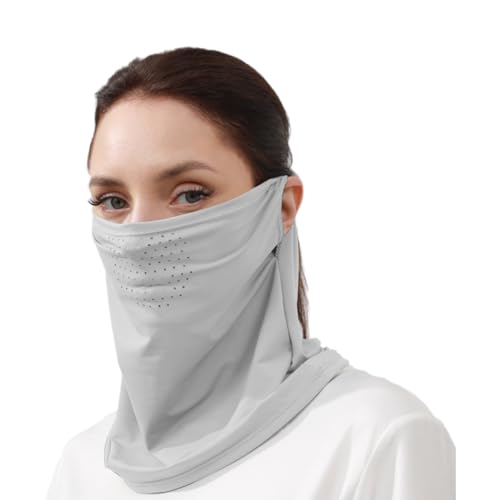 Alexis Leroy Masque UV Unisexe Protection Coupe-Vent avec Anches Oreilles Porte-Dépêche Discrète pour Pendulaires et Vélos en Ville Grand Trou Gris Clair Taille Unique