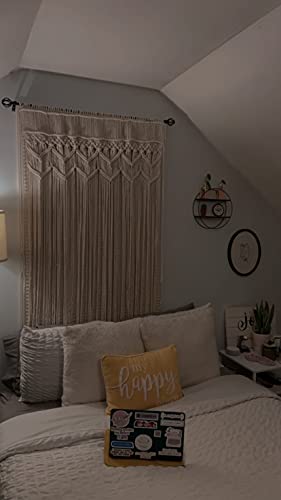 Hysunland Macrame Curtains For Windows/Doorways Handmade Boho Curtains For Bedroom Wedding Photo Backdrop, 37.5''W X 82''L #TOP3