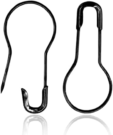 ReNext 500pcs 0.8" Metal Gourd Pin/Bulb Pin/Safety Pins/Clothing Tag Pins Bulb Pin/Calabash Pin Bead Needle Pins DIY Home Accessories (Black)