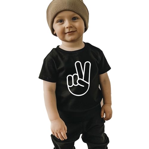 Second Birthday Girl, Second Birthday Boy Two Fingers Shirt Black