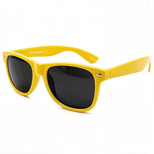 toTravelGear Polarized Sunglasses for Men and Women Retro Square Sun Glasses for Driving Traveling UV Protection(Lemon Yellow)