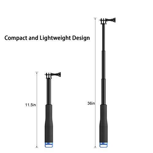 Luxebell Selfie Stick Adjustable Telescoping Monopod Pole for Gopro Hero 8 7 6 5, Max Session 5, Hero 4/3+/3/2 Fusion (36 inches) - Thumbnail 5