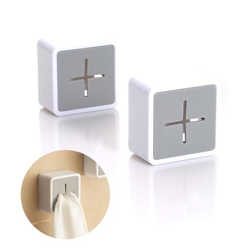 latikaly タオルホルダー 2個セット 粘着式 フィルムフック 壁掛け 壁傷つけない 強力粘着 取り付け簡単 台所 洗面所 布巾ハンガー タオル収納用 (グレー)