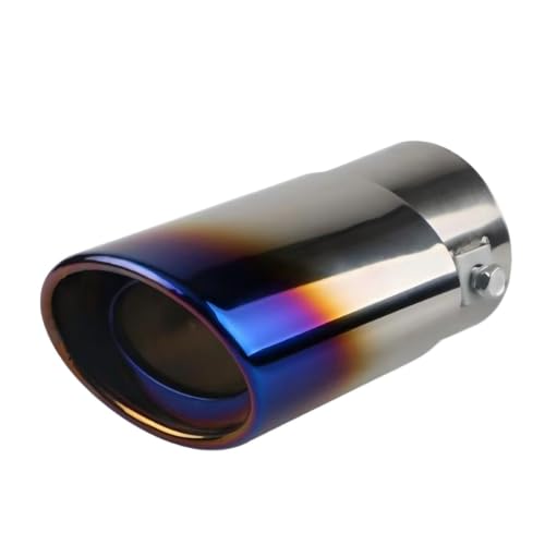 Tunrisy Stainless Steel Exhaust Tip, 1.5-2 Inch Inlet Polished Exhaust Pipe, Car Exhaust Pipe Flue Muffler, Vehicles Exterior Rear Tip Pipe Modified, Universal for Most Cars (Blue)