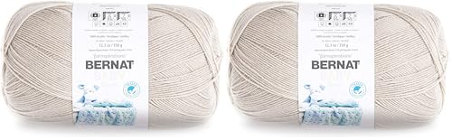 Image of Bernat Baby Big Ball Sport Yarn, 12.3 oz, Gauge 3 Light, 100% Acrylic, Baby Taupe (Pack of 2)