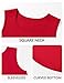 WRYGRTA Girls Tank Tops Sleeveless Shirts Basic Square Neck Tees Summer Casual Top for Kids Red 9-10 Years