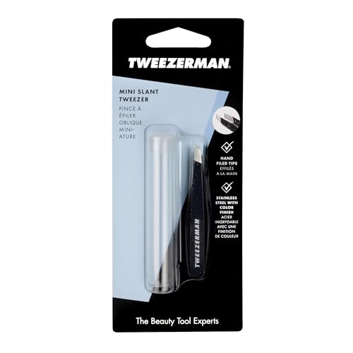 Tweezerman Mini Slant Tweezer - Tweezers for Eyebrows, Travel Tweezers for Eyebrows, Facial Hair (Dusted Onyx) by Tweezerman - Image 7
